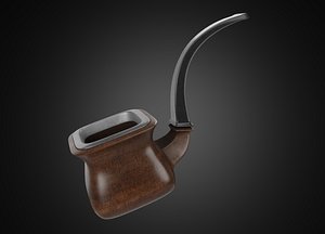 Vintage wooden tobacco pipe smoking