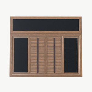 Wooden window 3D model