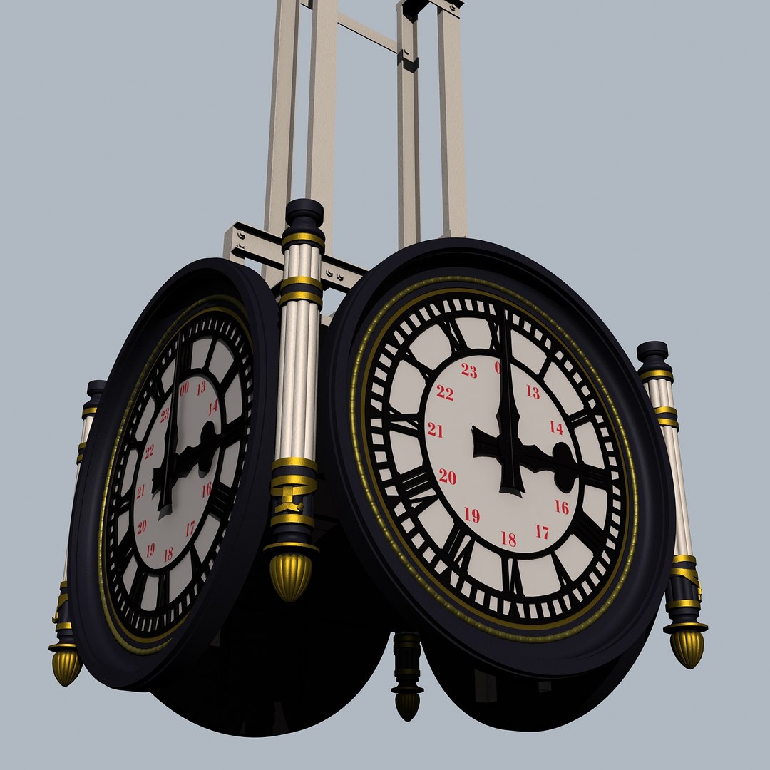 3d Clock Waterloo Railway Station Model