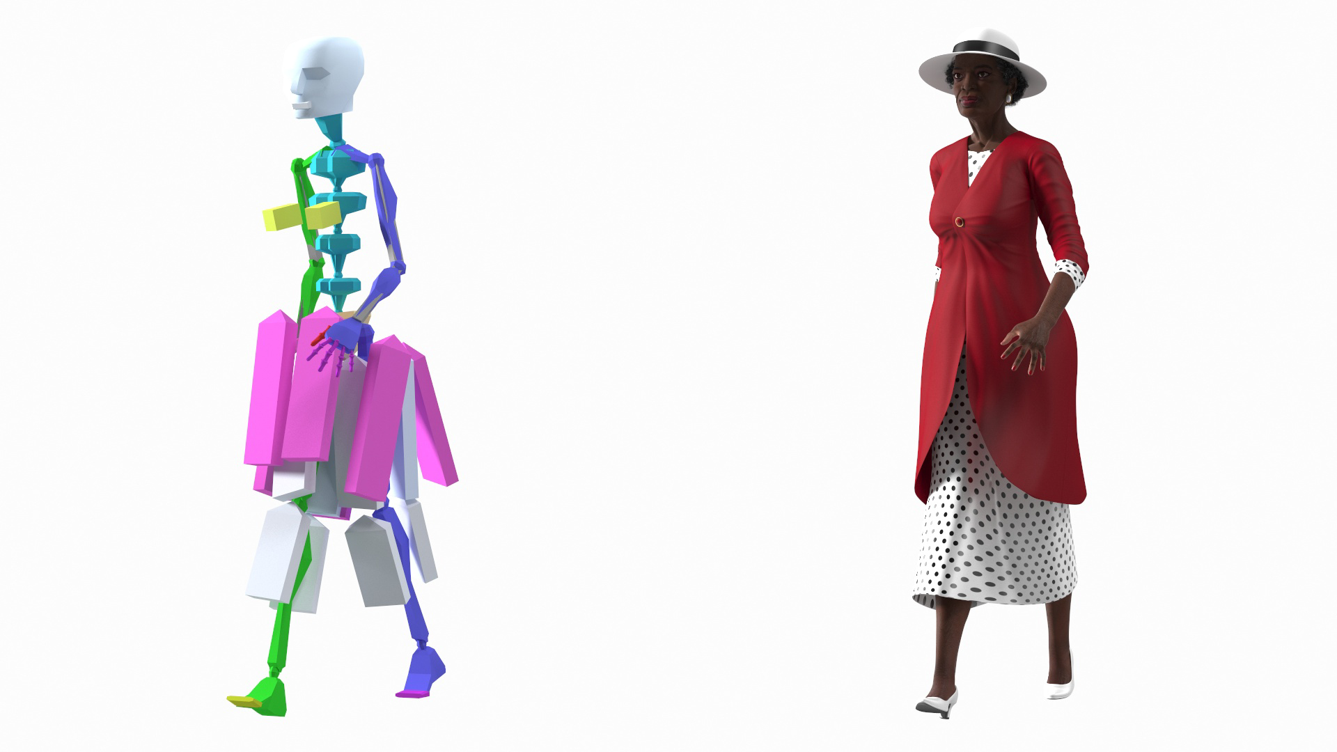 3D Afro American Elderly Woman Formal Wear Rigged TurboSquid 1995769