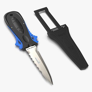 dive knife set 3d model