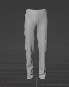 Realistic Pants with all different cuts in one project 3D model