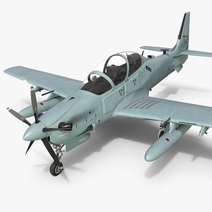 3D A-29 Super Tucano Attack Aircraft Simplified