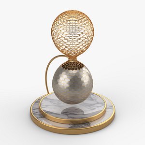 3D Hourglass made of metal model