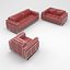 Set di divani in pelle con braccioli