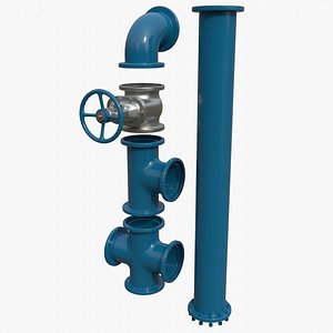 3D Industrial Pipes 5A model