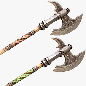 Medieval Axe Halberd Weapon