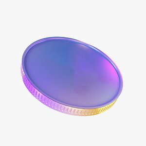 Crypto Coin -Multicolour- 3D Model- Ready to Render in Blender  Cycles