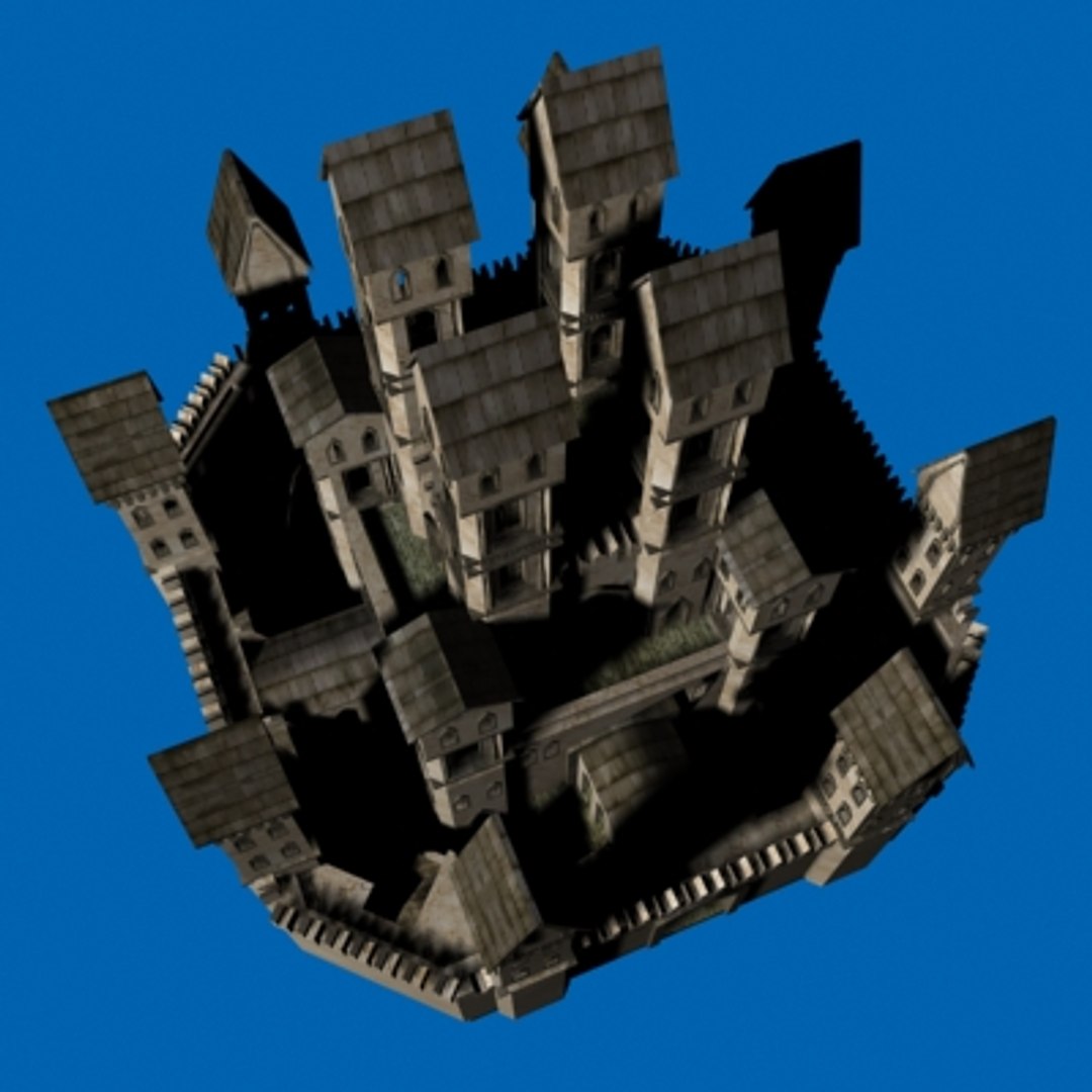3d model of stone castle
