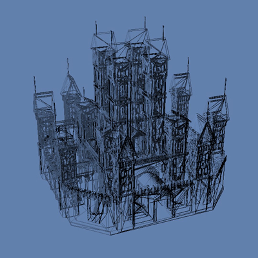 3d model of stone castle