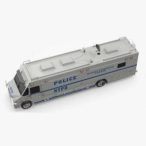NYPD ASPCA Mobile Command Center Illuminated Rigged for Maya 3D model