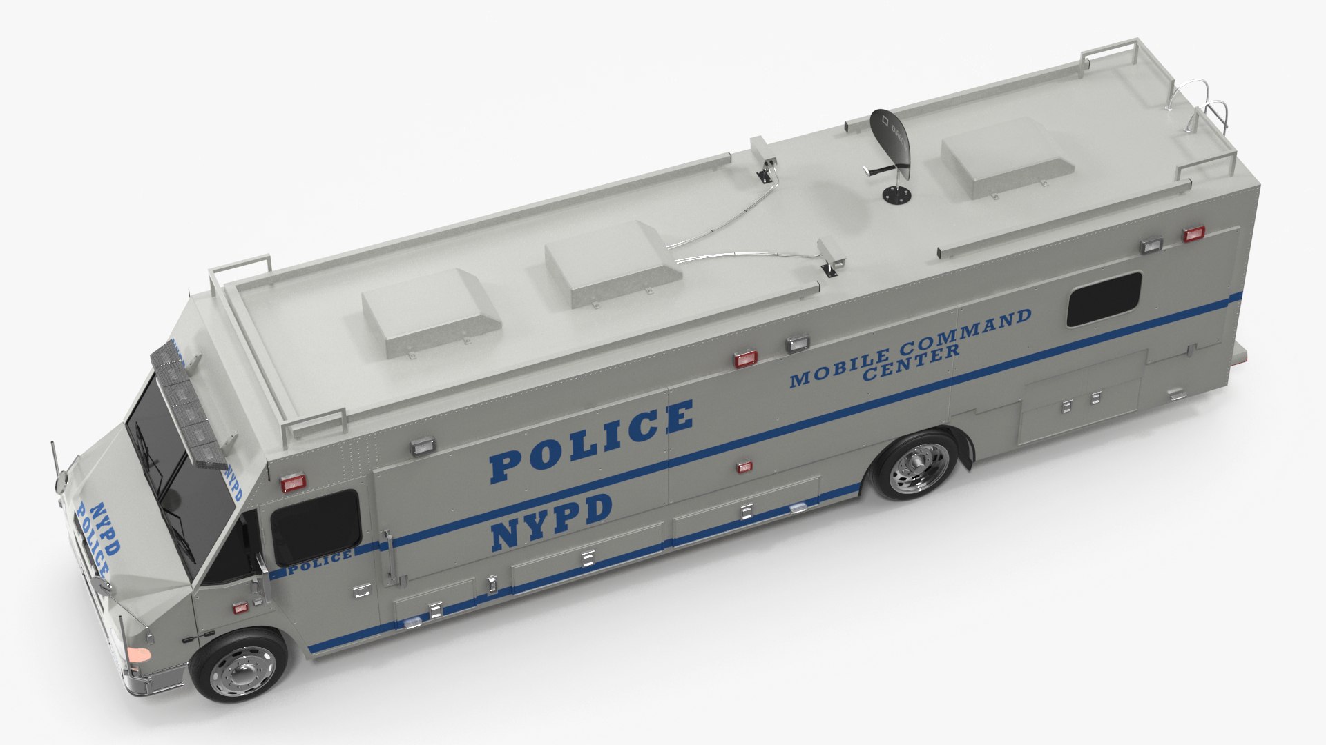 NYPD ASPCA Mobile Command Center Illuminated Rigged for Maya 3D model preview