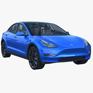 tesla y interior modeled 3D model