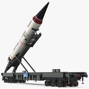 Indian Intermediate Range Ballistic Missile Agni III with Truck Rigged