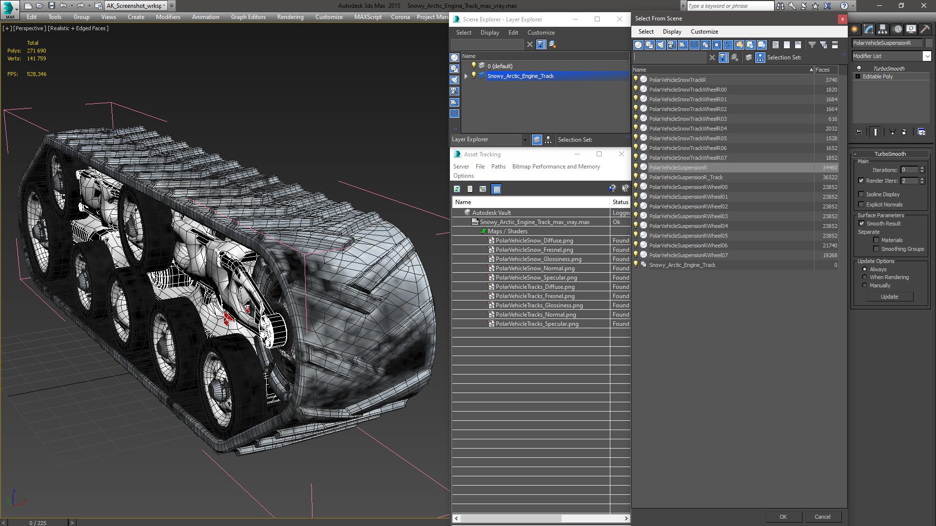 3D Snowy Arctic Engine Track model - TurboSquid 2133756