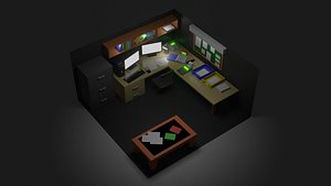 3D Office Low Poly