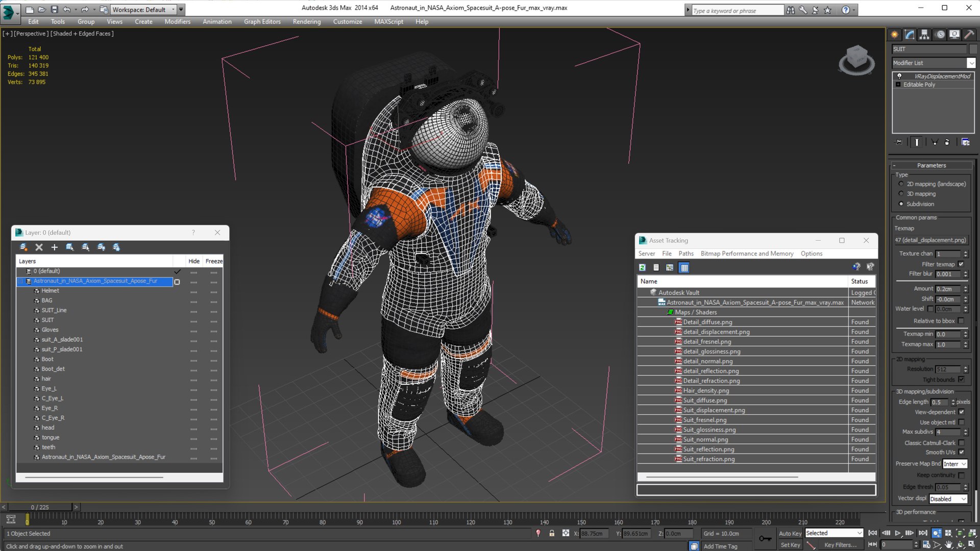 Astronaut In NASA Axiom Spacesuit A-pose Fur 3D Model - TurboSquid 2112218