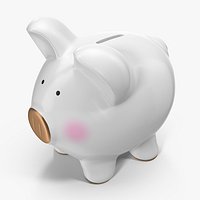Grey Piggy Bank 3D Model