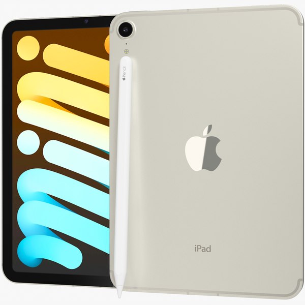 Apple iPad mini 2021 6th gen WiFi and Cellular with Pencil Starlight 3D  model - TurboSquid 1791236