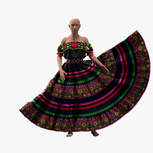 Mexican Dance dress with texture and smart material