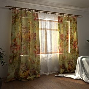 3d model curtain lace