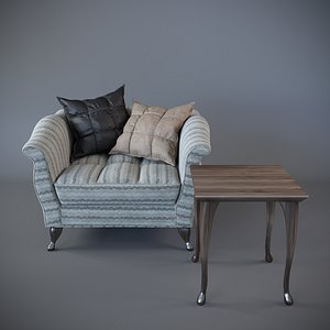 Armchair CASA with side table
