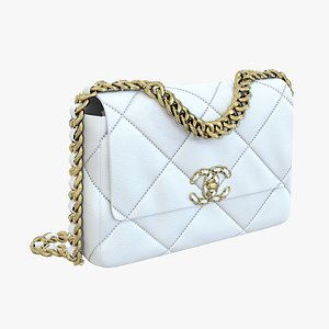 3D model Chanel 19 Bag White Leather