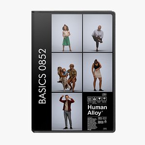 Basics0852 - A set containing 5 models of male and female teens standing in casual attire and a chil 3D model
