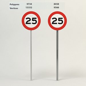 3d model speed limit-25