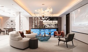 3D modern living room model