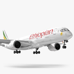 3D Airbus A350-900 Ethiopian Airlines