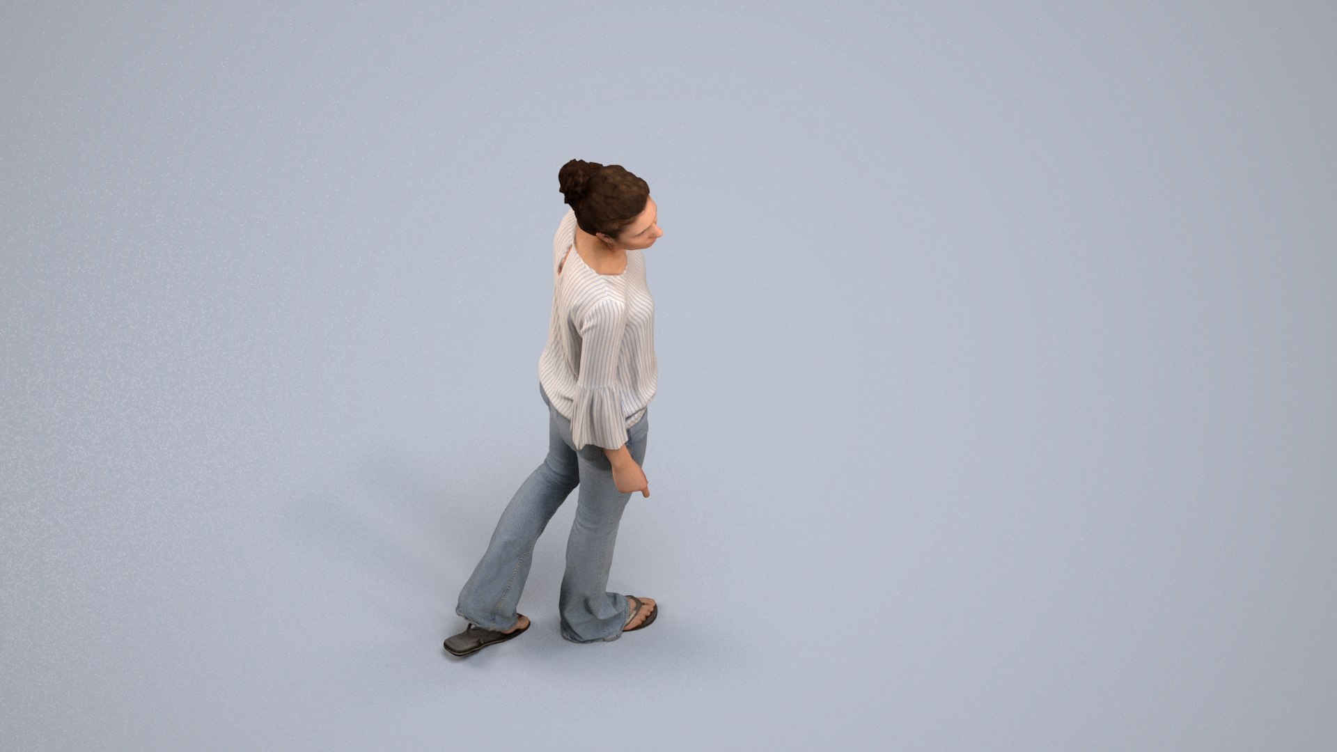 00472Gloria006 - Adult Caucasian Woman Walking Through Public Space In ...