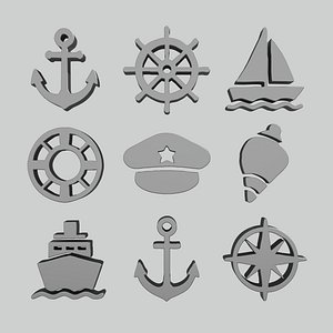 Ocean cruise ship voyage ui logo pack icon