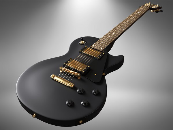 ギブソンレスポールブラック 3Dモデル $49 - .obj .ma - Free3D