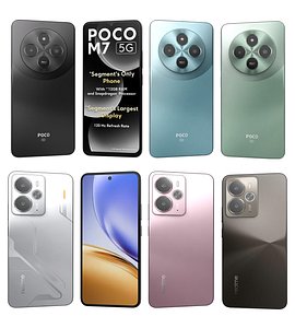 3D model Xiaomi Poco M7 All Colors And Realme 14 5G All Colors