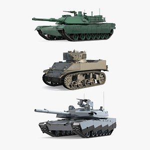 Rigged US Tanks Collection 2 3D model