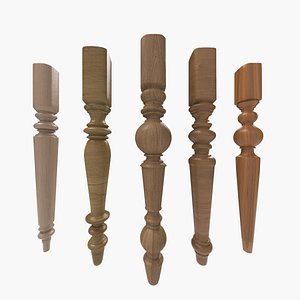 Wooden Balusters Collection 3D