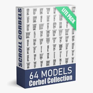 64 Scroll Corbels Collection 3D