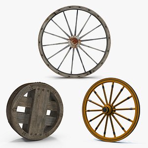 antique wagon wheels 2 model