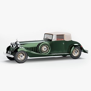 Vintage Classic Car 3D Model 1930s Luxury Convertible 3D model