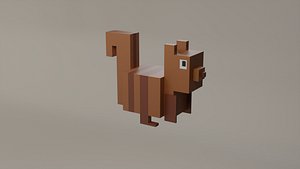 Voxel Low Polly Animal Squirrel