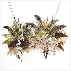 Hanging decor of their dried pampas grass 232 3D model