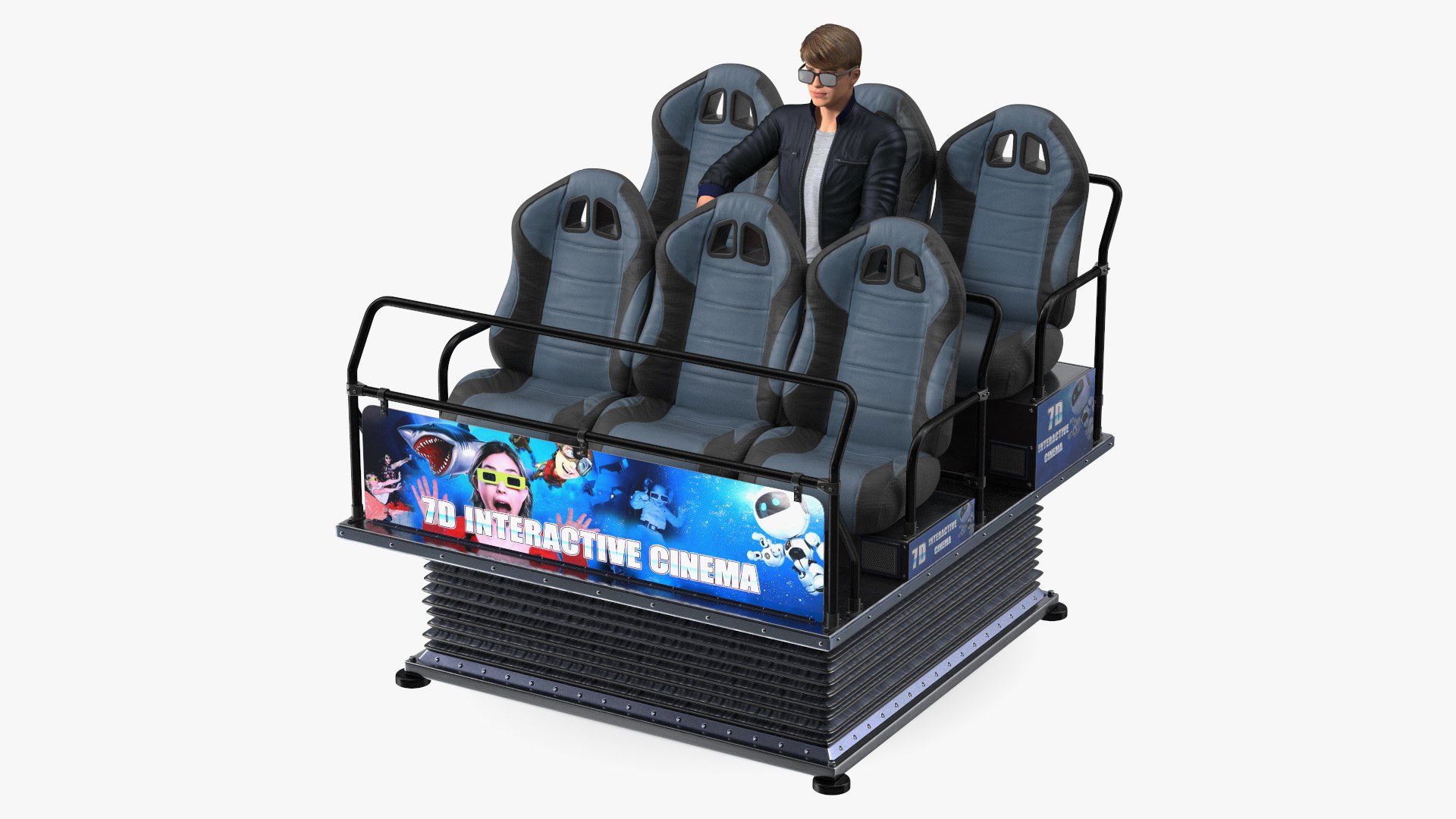 Virtual Reality 7D with Teenage Boy 3D model preview