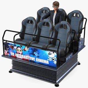 3D Virtual Reality 7D with Teenage Boy