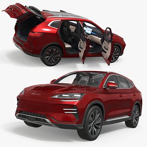 3D model Electric BYD Seal U Urban SUV Red Rigged for Cinema 4D