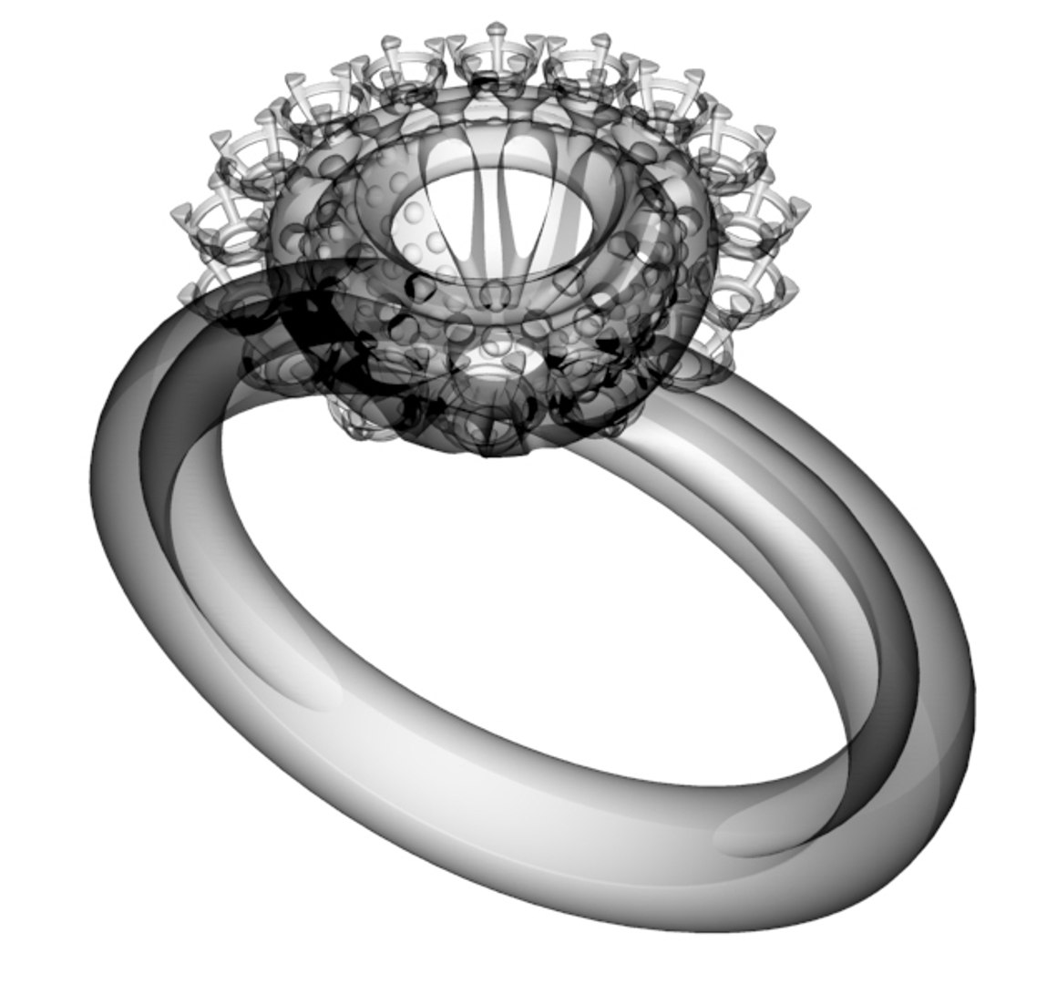 3d Ring Precious Stones Model