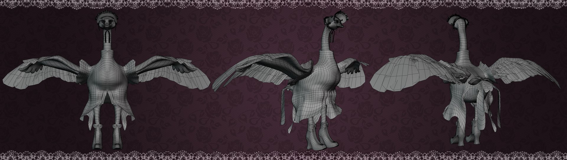 Goth Goose Character Model - TurboSquid 2315460