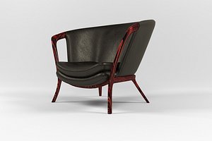 3D model armchair chair leather