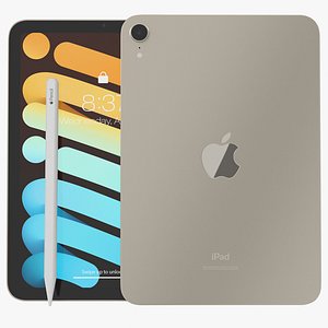iPad mini 2021 Starlight With Apple Pencil