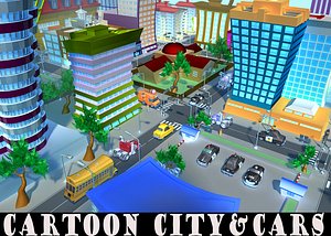 3D cartoon city props toon model